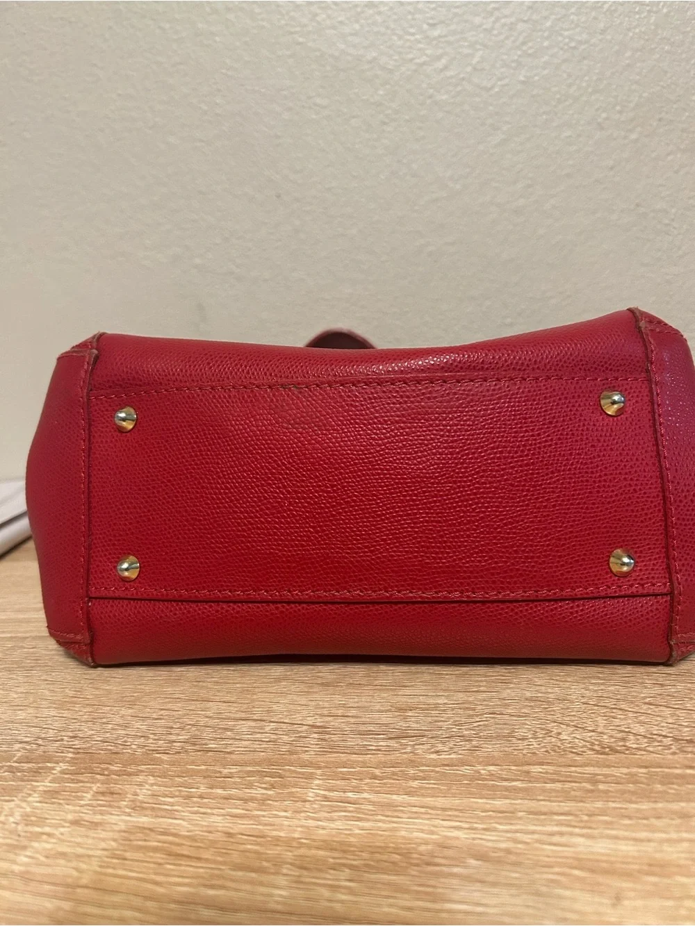 Appleseed’s Red Genuine Leather Made Italy Structured Satchel Handbag